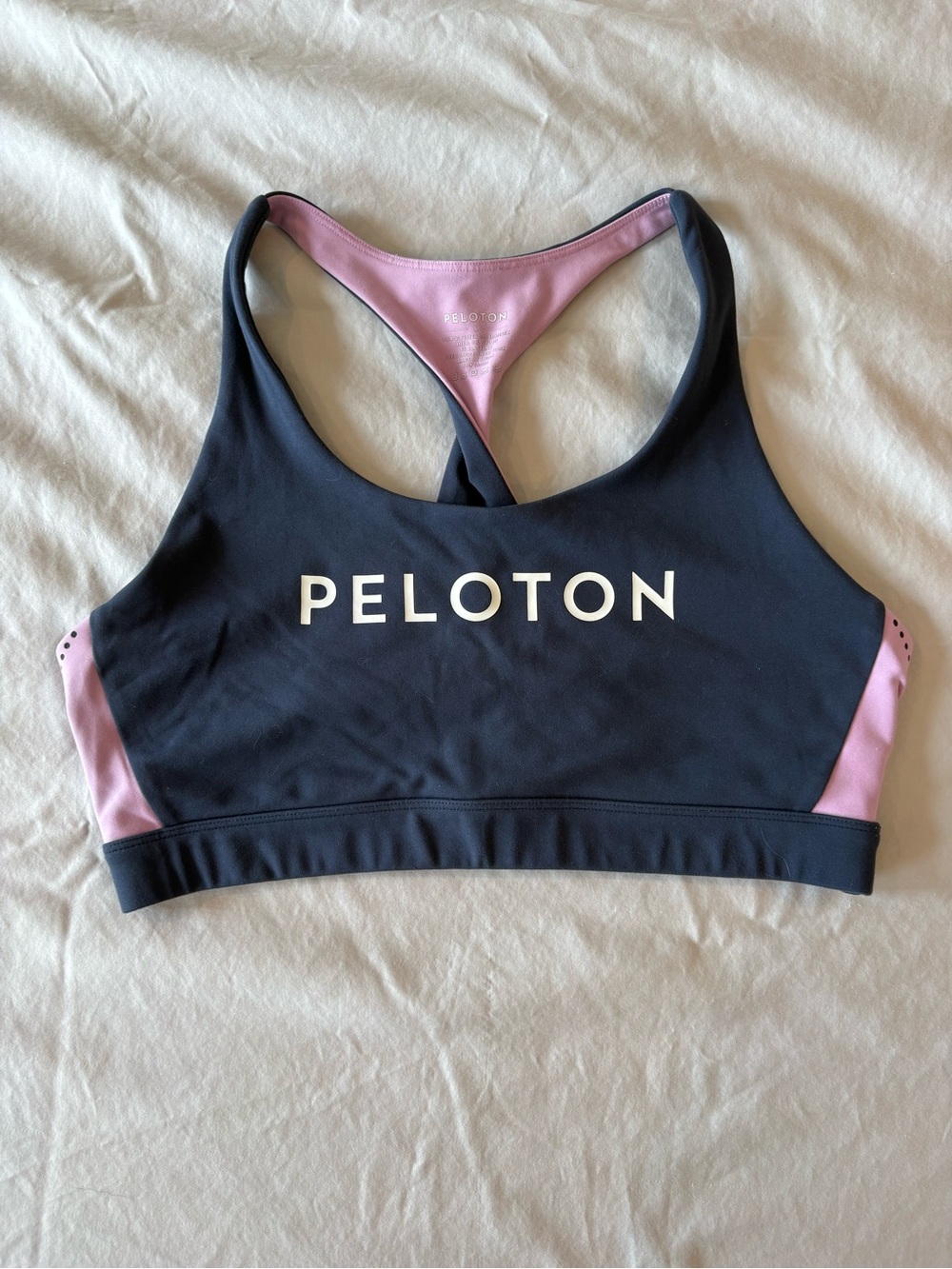 Peloton Navy and Lavender Racerback Sports Bra